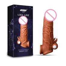 Man Nuo Liquid Silicone Reusable Penis Sleeve Extender Condom Realistic Male Cockring Dildo Enlargement Condoms Sex For Man Male 2024 - buy cheap
