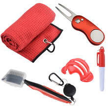 Golf Accessories Gift Set  Golf Towel, Golf Club Brush with Groove Cleaner, Foldable Divot Repair Tool , Golf Ball Line Marker  2024 - buy cheap