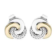 New Spring 925 Sterling-Silver-Jewelry Interlinked Circle Stud Earrings for Women Clear CZ Earring Free Shipping QANDOCCI 2024 - buy cheap