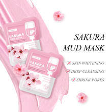 Máscara facial de lama sakura, máscara de limpeza profunda para encolher poros, hidratante para clareamento da pele, removedor de cravos, creme para cuidados com a pele, peças 2024 - compre barato