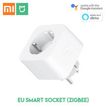 Оригинальный Смарт-разъем Xiaomi Mijia Zigbee с дистанционным управлением, переключатель времени с вилкой ЕС, работает с Google assistant Alexa 2024 - купить недорого