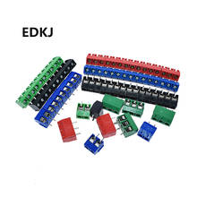 Lote de KF301-5.0-2P de 4 colores, KF301-3P de paso de KF301-4P, Pin recto de 5,0mm, 2P, 3P, 4P, tornillo, Conector de bloque de terminales PCB, 5 uds. 2024 - compra barato