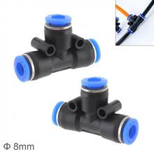 2pcs 8mm T Shaped APE Plastic Three-way Pneumatic Quick Connector Pneumatic Insertion Air Tube Air Tool Quick Fitting 2024 - buy cheap
