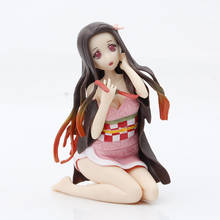 Figura de ação kamado nezuko, figura de ação feminina sexy na cor preguiçada, 10cm, brinquedo colecionável 2024 - compre barato