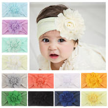 Nishine New Chiffon Rose Flower Knot Baby Hair Band Elastic Newborn Toddler Kids Soft Headwraps Hair Accessories Photo Props 2024 - buy cheap