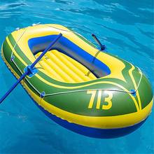 Portátil inflável flutuante almofada de água barco dobrável barco explorador de borracha caiaque canoa para piscina de pesca flutua para adultos crianças 2024 - compre barato