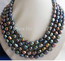 Ожерелье из пресноводного жемчуга в стиле барокко, 4 нити, 18 дюймов, 10 мм 2024 - купить недорого