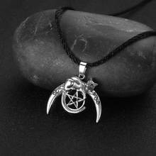 QIAMNI Moon Cat Pentagram Magic Animal Amulet Talisman Necklace Pendant Slavic Viking Rune Choker Couple Jewelry Lovers Gift 2024 - buy cheap