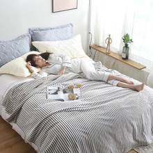 Lavável listra flanela casual manter quente respirável cobertor de dormir para casa adulto crianças sofá viagem cobertura de cama cobertores 2024 - compre barato