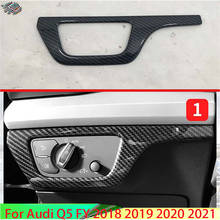 For Audi Q5 FY 2018 2019 2020 2021 Decorate Accessories Carbon Fiber Style Head Light Switch Button Control Panel Cover Trim 2024 - buy cheap