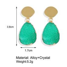 Retro Earrings Women Simple Zinc Alloy Earring Green White Water Droplets Drop-Shaped Cluster Alloy Artificial Earrings 2024 - buy cheap