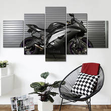 Decor Living Room Home Wall Art Hot Sale 5 Pieces Black Cool Motorcycle Canvas Painting Modular Picture HD Prints Fashion Poster 2024 - buy cheap