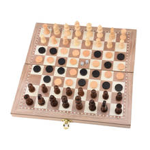 Juego de ajedrez de madera portátil, tablero de ajedrez plegable 2024 - compra barato
