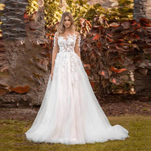 Eightale Boho Wedding Dresses 2020 Scoop A-Line Half Sleeves Appliques Lace Elegant Wedding Gowns Bride Dresses Vestido De Noiva 2024 - buy cheap