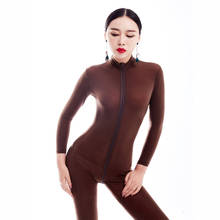 Tights Bodystocking Sexy Long Sleeve 2 Zipper Open Crtoth Bodysuit Women Bodycon Jumpsuit Body Shaping Overall Catsuit Babydoll 2024 - buy cheap