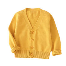 BINIDUCKLING/осенне-зимний свитер для маленьких мальчиков и девочек; вязаный кардиган; однотонное рождественское пальто; куртка; хлопковая детская одежда; 2019 2024 - купить недорого