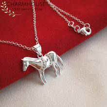 925 Silver Necklaces For Women Horse Pendant Necklace Collier Femme Choker Wedding Bridal Jewelry Accessories Bijoux 2024 - buy cheap