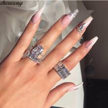 Choucong-Conjunto de anillos de compromiso para mujer, de Plata de Ley 925, AAAAA cz, anillo de compromiso, boda, fiesta nupcial, regalo de joyería 2024 - compra barato