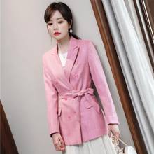 New 2020 Fashion Office Ladies Pink Blazer Women Jackets Long Sleeve Work Wear Spring Autumn 2024 - buy cheap
