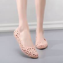 Hollow-out pointed toe Hole shoes women carved flower shallow moccasins breathable slip on flat loafer jelly shoes zapatos mujer 2024 - buy cheap