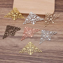 50 PCS 32x50mm Metal Brass Filigree Flowers Slice Copper Sheet DIY Handmade Accessories For Jewelry Making 2024 - buy cheap