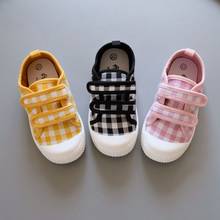 Zapatos de lona con gancho para niños y niñas, zapatillas coreanas de fondo suave para guardería, primavera y otoño, novedad 2024 - compra barato