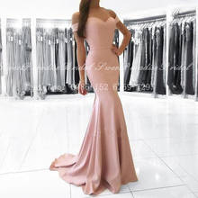 Blush Pink Bridesmaid Dresses Mermaid Off Shoulder Long Sweep Train Women Maid Of Honor Wedding Party Dress 2024 - buy cheap
