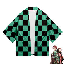 Camiseta para parejas, Kimono japonés Demon Slayer, mismo Kimono Orient étnico, cárdigan, moda Yukata, Verano 2024 - compra barato