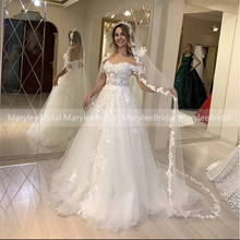 Fairy Lace Wedding Dresses 2020 Off The Shoulder Appliques A Line Bride Dress Princess Wedding Gown Customize robe de mariee 2024 - buy cheap