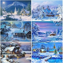 EverShine Diamond Embroidery Landscape Cross Stitch Diamond Painting 5D House Rhinestones Beaded Needlework Winter Home Decor 2024 - buy cheap