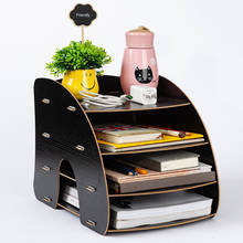 Wood DIY  Color Office Desk Organizer Document File Cabinet Multifunction Desk Accessories Storage Magazine Book Desk Shelf 2024 - buy cheap
