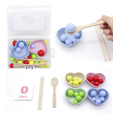 Детская математическая обучающая игрушка Монтессори, деревянные бусины с зажимом, многофункциональные палочки для еды, Детские Игрушки для раннего развития 2024 - купить недорого