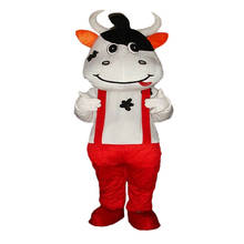Fantasia de mascote de gado, desenho animado, leite, vaca, moo-vaca, vestido, tamanho adulto, carnaval, desenho animado, personagem, traje de mascote, presente 2024 - compre barato