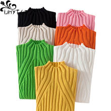 UHYTGF-suéter elástico para mujer, Jersey cálido de manga larga, tejido, top corto, otoño e invierno, 689 2024 - compra barato