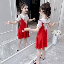 summer teen girls dress Vintage Patchwork Dress For Girl Children Clothes Kids School Princess Dresses 2024 - buy cheap
