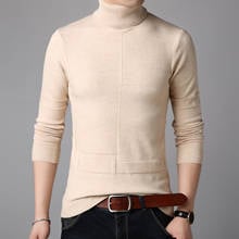 2022 Winter Thick Warm Solid Sweater Men Turtleneck Brand Mens Sweaters Slim Fit Pullover Men Knitwear Male Double Collar 2024 - buy cheap