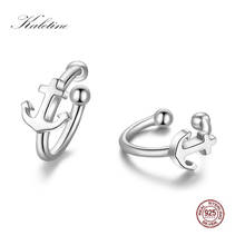 Серебряные серьги-клипсы Kaletine Anchor & Cross 925 пробы, без серьги в стиле пирсинга, ювелирные изделия для женщин 2024 - купить недорого