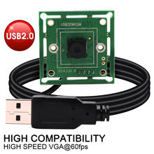 Cámara web de 640x480P, 300K, píxeles, VGA, USB2.0, OmniVision, OV7725, Color, CMOS, placa del Sensor, USB, lente M7 de 45 grados 2024 - compra barato