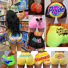 2021 New Plus Size Cute Mid Waist Short For Women Ladies Summer Sexy Slim Print Hip-hop Beach Sports Short Candy Snack Wholesale 2024 - buy cheap