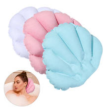 Inflatable Bath Pillow Soft Spa Neck Bath Pillow With Suction Inflatable Terry Fan-shaped Neck Support Pillow Bathtub Cushion 2024 - buy cheap