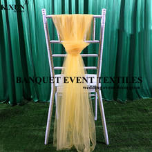 Wholesale Price 10pcs Tutu Fabric Chair Sash Tie Bow Out Door Chiavari Chair Wedding Event Party Banquet Decoration 2024 - buy cheap