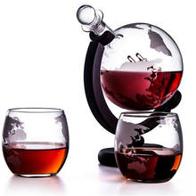 Whiskey Dispenser Alcohol For Liquor Scotch Bourbon Vodka Wine Glass Decanter Globe with Wood Stand 2024 - buy cheap