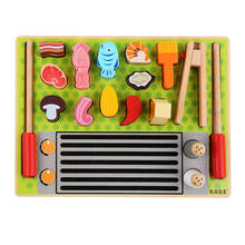 Children's Wooden Simulation Kitchen Mini Ice Cream Fruit Shop Barbecue Set Educational Toys Pretend Play Cutting Role Playing 2024 - buy cheap