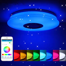 Lámpara LED inteligente con Control remoto, compatible con Bluetooth musical luz de techo, Panel RGB, altavoz, 36/60W, iluminación para decoración del hogar 2024 - compra barato