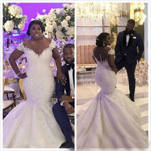 2020 свадебное платье в африканском стиле с хвостом, свадебное платье, роскошное свадебное платье русалки, элегантное платье 2024 - купить недорого