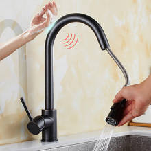 Touch Sensor Kitchen Sink Faucet Pull Down Hot Cold Water Mixer Tap Deck Mounted Touching Crane Bronze Black Gold Faucets Grifos 2024 - buy cheap