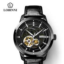 Switzerland Luxury Men's Mechanical Watch Automatic Self-wind Skeleton Watches Business Leather Original Design montre homme 2024 - buy cheap