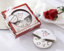 (10Pcs/lot) Unique Wedding favors of A Slice of Love Heart Stainless-Steel Pizza Cutter Wedding gift for guests and Party favor 2024 - buy cheap