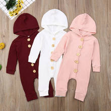 2019 Autumn Baby Clothes Girl Boy Long Sleeve Knitted Baby Rompers Cotton Hooded Romper Casual New Born Baby Clothes Button 2024 - buy cheap