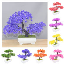 Colorful Artificial Plants Small Tree Pot Fake Flower Potted Ornaments Green Bonsai  Garden Decoration 2024 - купить недорого